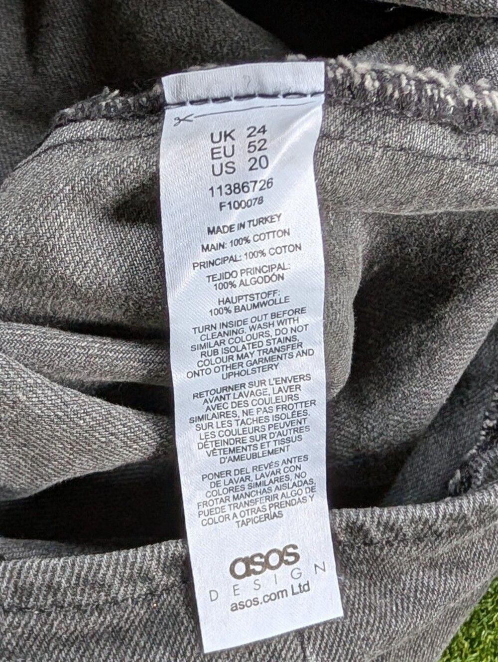ASOS Design Curve Womens Charcoal Black Denim Plus Size Mini Skirt Size 20 - Picture 4 of 8